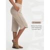 image:imagebaleaf Womens Capri Pants with Pockets Straight Leg Yoga Capris Leggings 17 MidCalf Capris Workout SummerKhaki