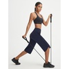image:imagebaleaf Womens Capri Pants with Pockets Straight Leg Yoga Capris Leggings 17 MidCalf Capris Workout SummerNavy Blue