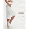 image:imagebaleaf Womens Capri Pants with Pockets Straight Leg Yoga Capris Leggings 17 MidCalf Capris Workout SummerStar White