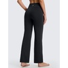 image:imagebaleaf Womens Flare Leggings with Pockets Yoga Pants High Waist Casual Workout Gym Bell Bottom LeggingBlack
