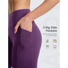 image:imagebaleaf Womens Flare Leggings with Pockets Yoga Pants High Waist Casual Workout Gym Bell Bottom LeggingDark Purple