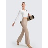 image:imagebaleaf Womens Flare Leggings with Pockets Yoga Pants High Waist Casual Workout Gym Bell Bottom LeggingKhaki