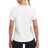 image:imagebaleaf Ice Cooling Short Sleeve Workout Tops for Women Running Shirts UPF 50 Athletic Tennis Yoga Split Back Quick DryWhite
