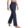 image:imagebaleaf Womens Flare Leggings with Pockets Yoga Pants High Waist Casual Workout Gym Bell Bottom LeggingNavy Blue