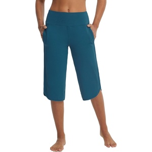 image:imagebaleaf Womens Capri Pants with Pockets Straight Leg Yoga Capris Leggings 17 MidCalf Capris Workout SummerBlue