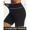 image:imagebaleaf Crossover Biker Shorts Women 6 High Waisted Yoga Shorts with Pockets Bike Workout Spandex CompressionBlackBlack