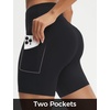 image:imagebaleaf Crossover Biker Shorts Women 6 High Waisted Yoga Shorts with Pockets Bike Workout Spandex CompressionBlackBlack