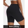 image:imagebaleaf Crossover Biker Shorts Women 6 High Waisted Yoga Shorts with Pockets Bike Workout Spandex CompressionBlackBlack