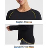 image:imagebaleaf Long Sleeve Cooling Workout Tops for Women Sun Shirts UPF 50 Quick Dry Lightweight Soft Running Athletic Gym HikingBlack