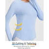 image:imagebaleaf Long Sleeve Cooling Workout Tops for Women Sun Shirts UPF 50 Quick Dry Lightweight Soft Running Athletic Gym HikingBlue