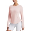 image:imagebaleaf Long Sleeve Cooling Workout Tops for Women Sun Shirts UPF 50 Quick Dry Lightweight Soft Running Athletic Gym HikingPink