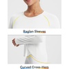 image:imagebaleaf Long Sleeve Cooling Workout Tops for Women Sun Shirts UPF 50 Quick Dry Lightweight Soft Running Athletic Gym HikingWhite