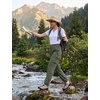 image:imagebaleaf Womens Hiking Pants Lightweight Water Resistant Quick Dry Cargo Trail Pants with Zippered Pockets Summer SPFArmy Green