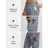 image:imagebaleaf Womens Hiking Pants Lightweight Water Resistant Quick Dry Cargo Trail Pants with Zippered Pockets Summer SPFDark Gray
