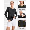 image:imagebaleaf Womens Sun Shirts Long Sleeve UPF 50 UV Protection Workout Tops Quick Dry Lightweight Hiking Athletic RunningBlack