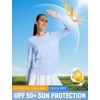 image:imagebaleaf Womens Sun Shirts Long Sleeve UPF 50 UV Protection Workout Tops Quick Dry Lightweight Hiking Athletic RunningLight Blue
