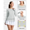 image:imagebaleaf Womens Sun Shirts Long Sleeve UPF 50 UV Protection Workout Tops Quick Dry Lightweight Hiking Athletic RunningLight Gray