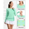 image:imagebaleaf Womens Sun Shirts Long Sleeve UPF 50 UV Protection Workout Tops Quick Dry Lightweight Hiking Athletic RunningLight Green