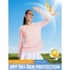 image:imagebaleaf Womens Sun Shirts Long Sleeve UPF 50 UV Protection Workout Tops Quick Dry Lightweight Hiking Athletic RunningLight Pink