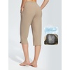 image:imagebaleaf Womens Swim Capris Pants 18 Quick Dry Modest Swimsuits UPF 50 Bathing Suit Bottoms Beach Pants with PocketsBrown