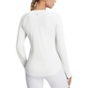 image:imagebaleaf Long Sleeve Cooling Workout Tops for Women Sun Shirts UPF 50 Quick Dry Lightweight Soft Running Athletic Gym HikingWhite