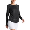 image:imagebaleaf Womens Sun Shirts Long Sleeve UPF 50 UV Protection Workout Tops Quick Dry Lightweight Hiking Athletic RunningBlack