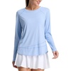image:imagebaleaf Womens Sun Shirts Long Sleeve UPF 50 UV Protection Workout Tops Quick Dry Lightweight Hiking Athletic RunningLight Blue