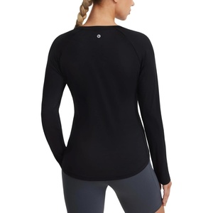 image:imagebaleaf Long Sleeve Cooling Workout Tops for Women Sun Shirts UPF 50 Quick Dry Lightweight Soft Running Athletic Gym HikingBlack