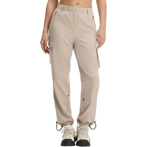 image:imagebaleaf Womens Hiking Pants Lightweight Water Resistant Quick Dry Cargo Trail Pants with Zippered Pockets Summer SPFKhaki