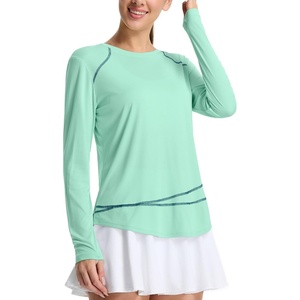 image:imagebaleaf Womens Sun Shirts Long Sleeve UPF 50 UV Protection Workout Tops Quick Dry Lightweight Hiking Athletic RunningLight Green