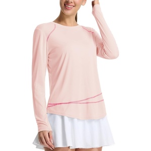 image:imagebaleaf Womens Sun Shirts Long Sleeve UPF 50 UV Protection Workout Tops Quick Dry Lightweight Hiking Athletic RunningLight Pink