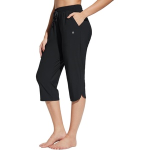 image:imagebaleaf Womens Swim Capris Pants 18 Quick Dry Modest Swimsuits UPF 50 Bathing Suit Bottoms Beach Pants with PocketsBlack