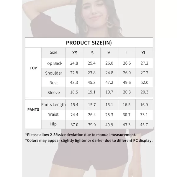 SuperPrity Women Swimsuit Coverup Set 2 Piece Crochet Hollow Out Knit 34 Sleeve Tops and Shorts Set Summer Beach OutfitsBlack