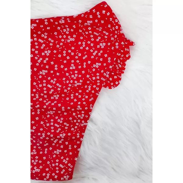 SouqFone Women 2 Piece Swimsuits Low Rise or Mid Waisted Bikini Set11red Floral