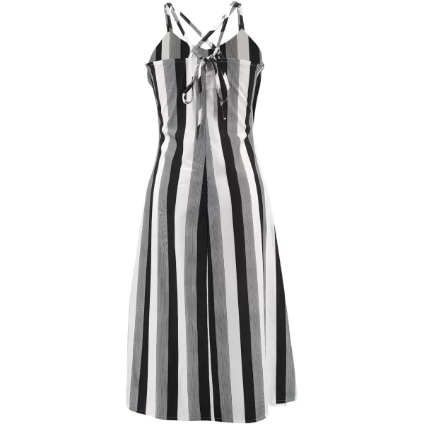 SouqFone Womens Summer Casual Long Dresses V Neck Beach Party Dress02stripes