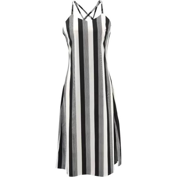 SouqFone Womens Summer Casual Long Dresses V Neck Beach Party Dress02stripes