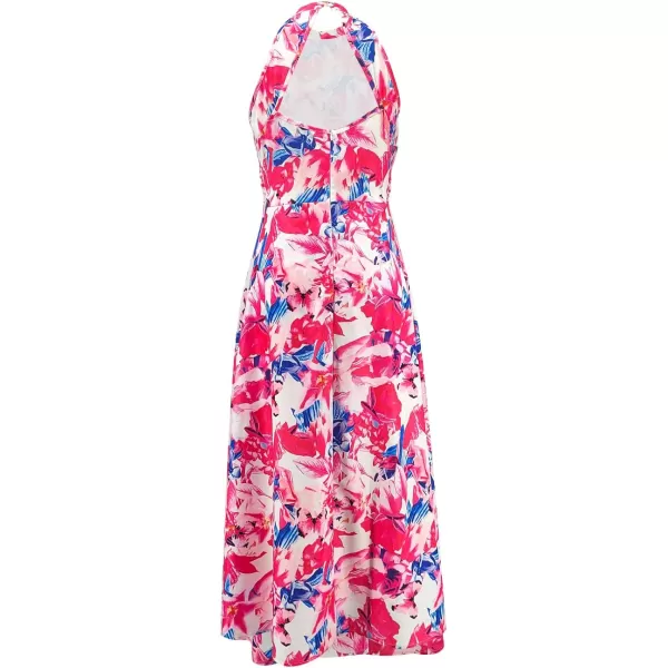 SouqFone Womens Summer Casual Long Dresses V Neck Beach Party Dress03pink Flower