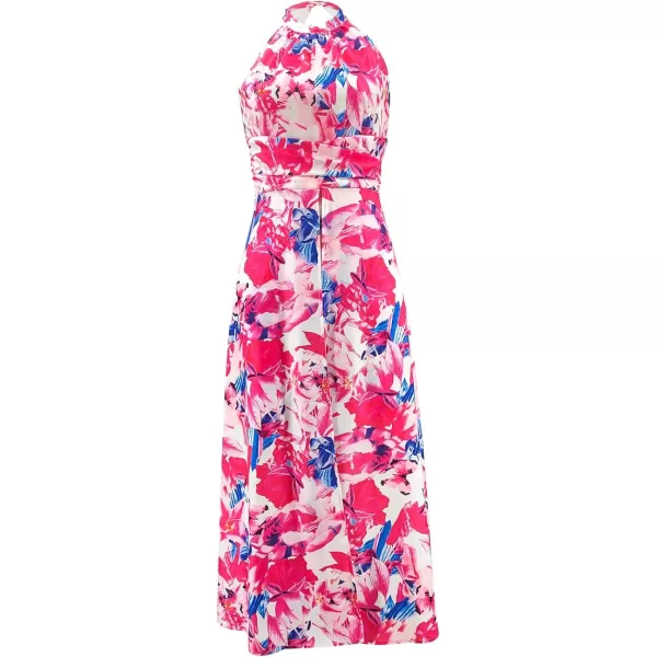 SouqFone Womens Summer Casual Long Dresses V Neck Beach Party Dress03pink Flower