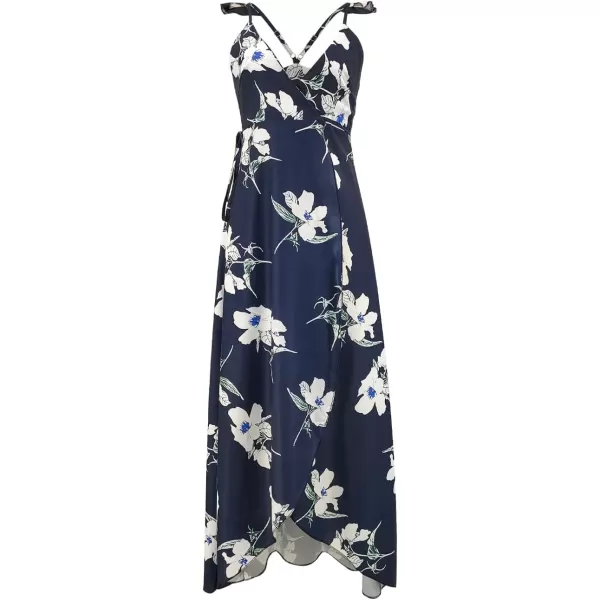 SouqFone Womens Summer Casual Long Dresses V Neck Beach Party Dress05blue Floral