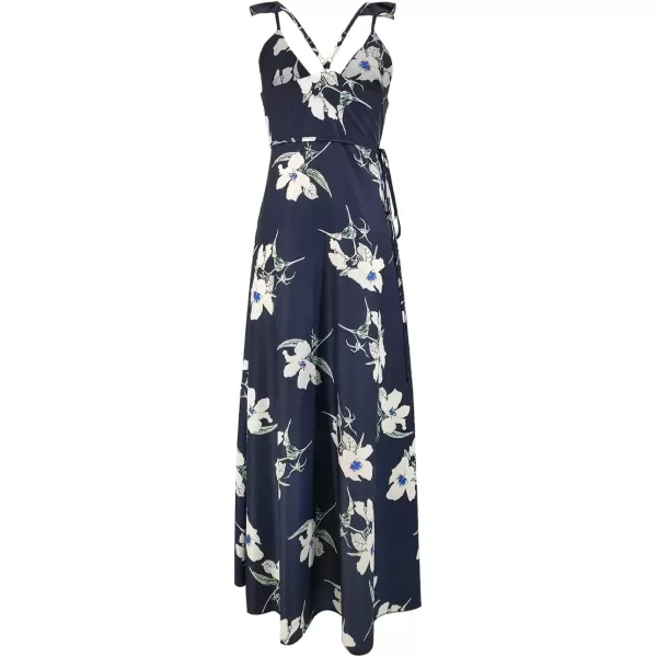 SouqFone Womens Summer Casual Long Dresses V Neck Beach Party Dress05blue Floral