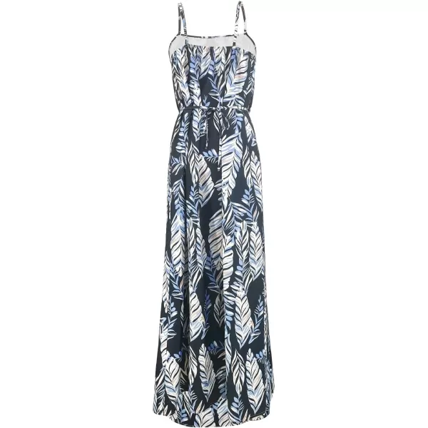 SouqFone Womens Summer Casual Long Dresses V Neck Beach Party Dress08leaf Print