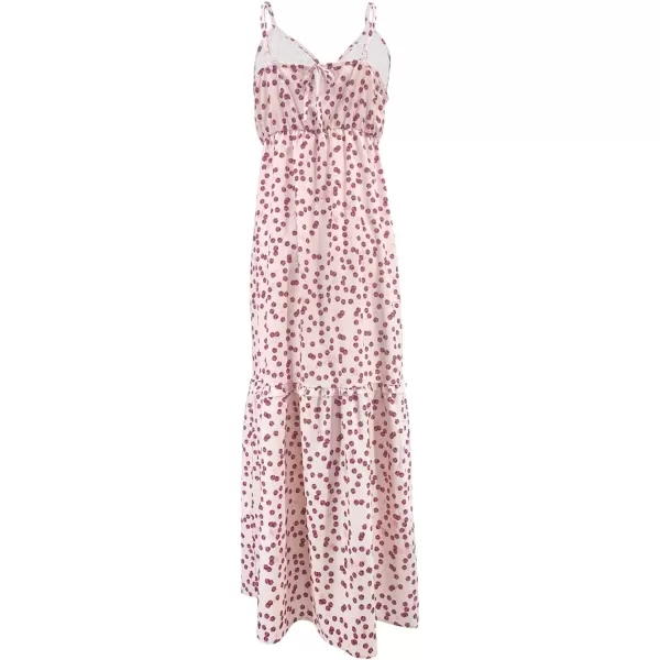 SouqFone Womens Summer Casual Long Dresses V Neck Beach Party Dress14purple Dot