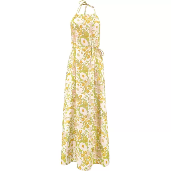 SouqFone Womens Summer Casual Long Dresses V Neck Beach Party Dress16yellow Floral