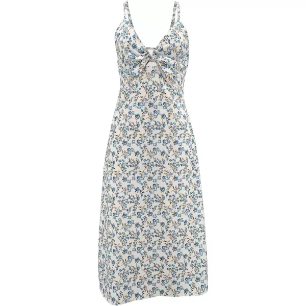 SouqFone Womens Summer Casual Long Dresses V Neck Beach Party Dress17blue Floral