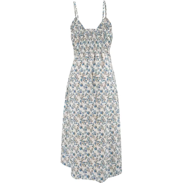 SouqFone Womens Summer Casual Long Dresses V Neck Beach Party Dress17blue Floral