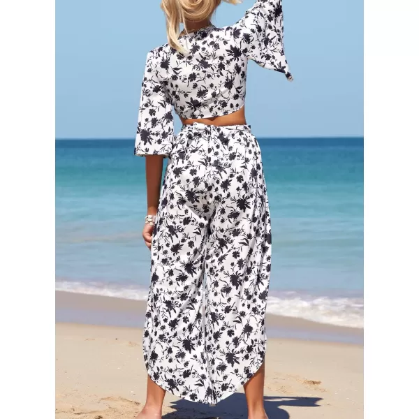 SouqFone Womens Summer Casual Long Dresses V Neck Beach Party Dress20black Floral
