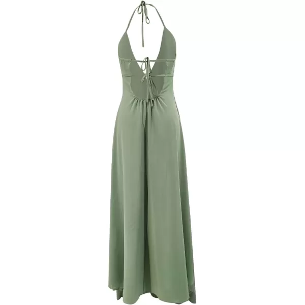 SouqFone Womens Summer Casual Long Dresses V Neck Beach Party Dress21mint Green