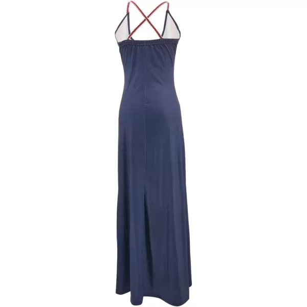 SouqFone Womens Summer Casual Long Dresses V Neck Beach Party Dress24multi Stripe