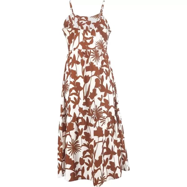 SouqFone Womens Summer Casual Long Dresses V Neck Beach Party Dress27brown Floral