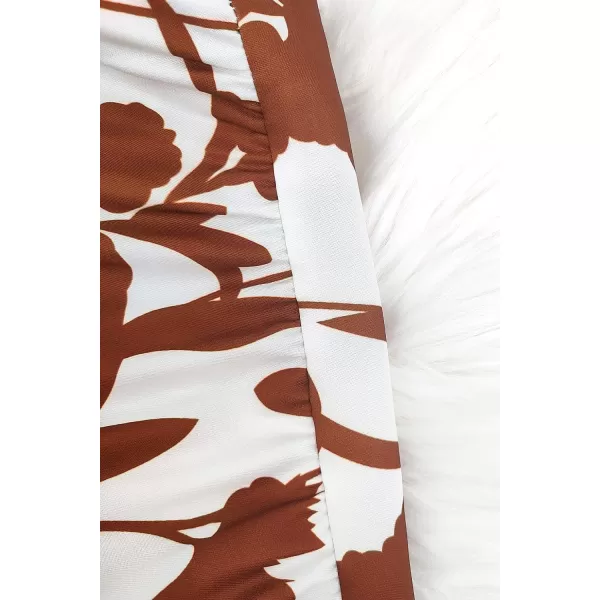 SouqFone Womens Summer Casual Long Dresses V Neck Beach Party Dress27brown Floral
